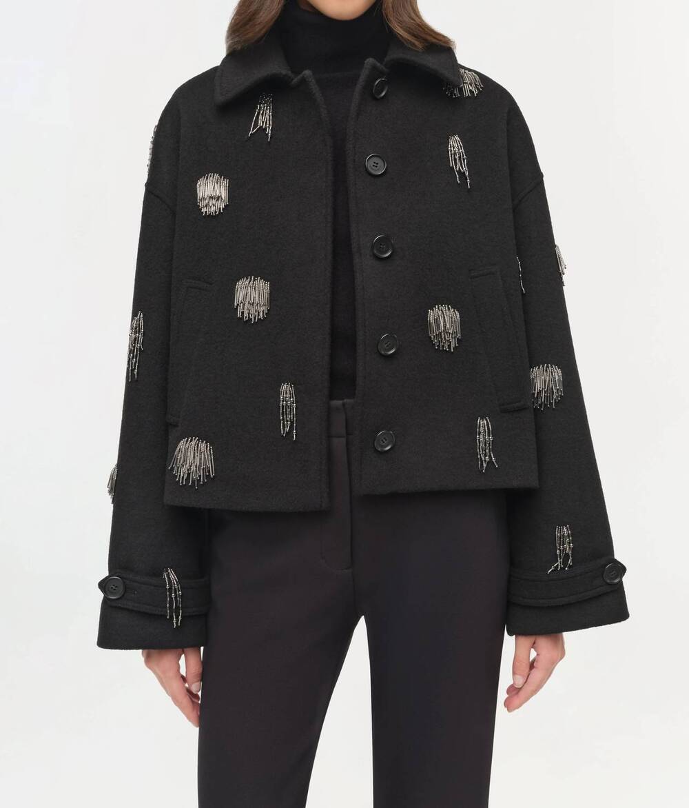 NEW SIMKHAI katya embellished jacket in black